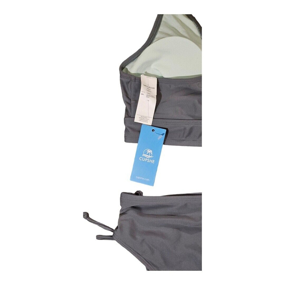 NWT Cupshe Womens Green Tie Sides Double Strap Bikini Swimwear Size M - Picture 6 of 9